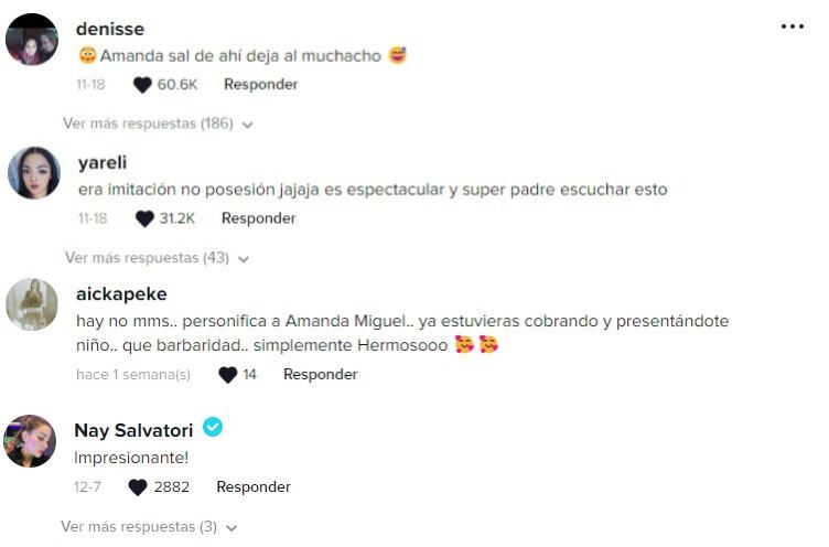 Usuarios de TikTok reaccionan a interpretación de Amanda Miguel