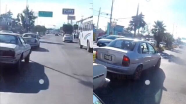 Presuntos montachoques en la carretera Puebla-Tehuacán.