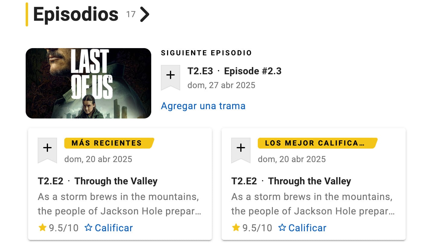 El capítulo 2 de The Last of Us tiene la mejor puntuación en IMDB