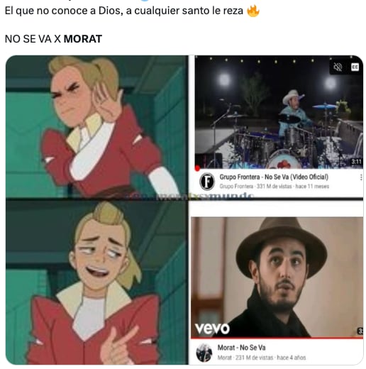 Memes funan a Grupo Frontera por no dar créditos a Morat al ganar en los Latin American Awards