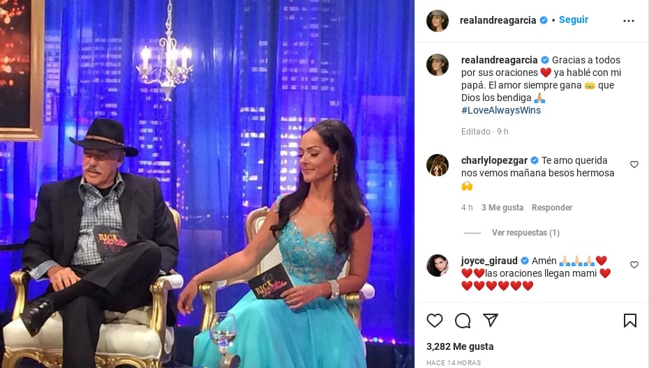 Andrea García logra hablar con su papá