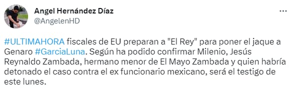 Rey Zambada sería testigo final contra Genaro García Luna