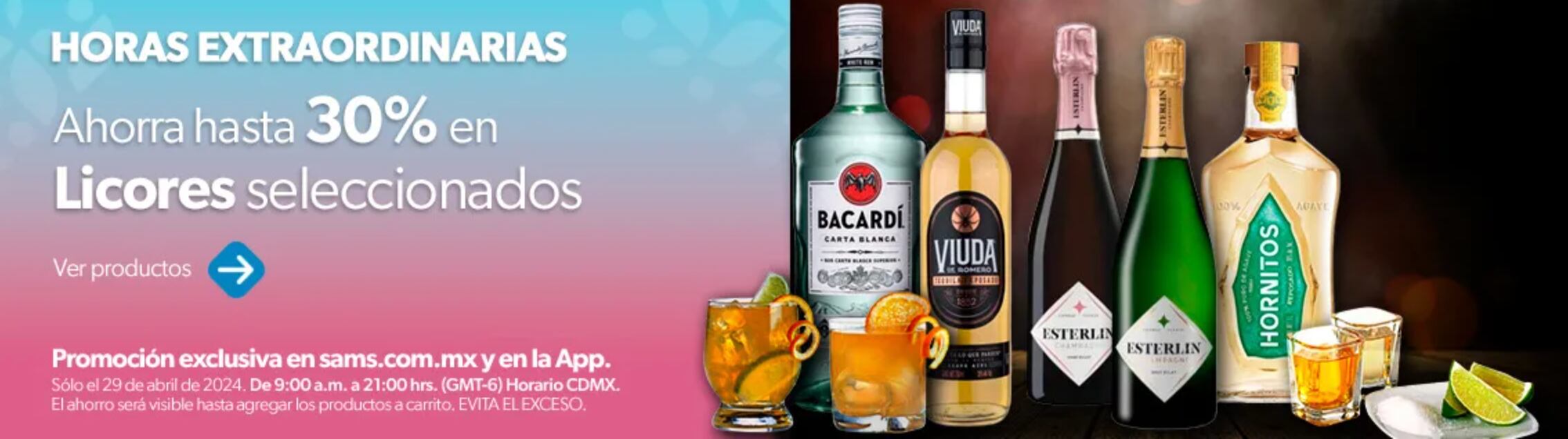 Encuentra hasta un 30% de descuento en licores seleccionados durante las ofertas Sam's Club de hoy 29 de abril 2024