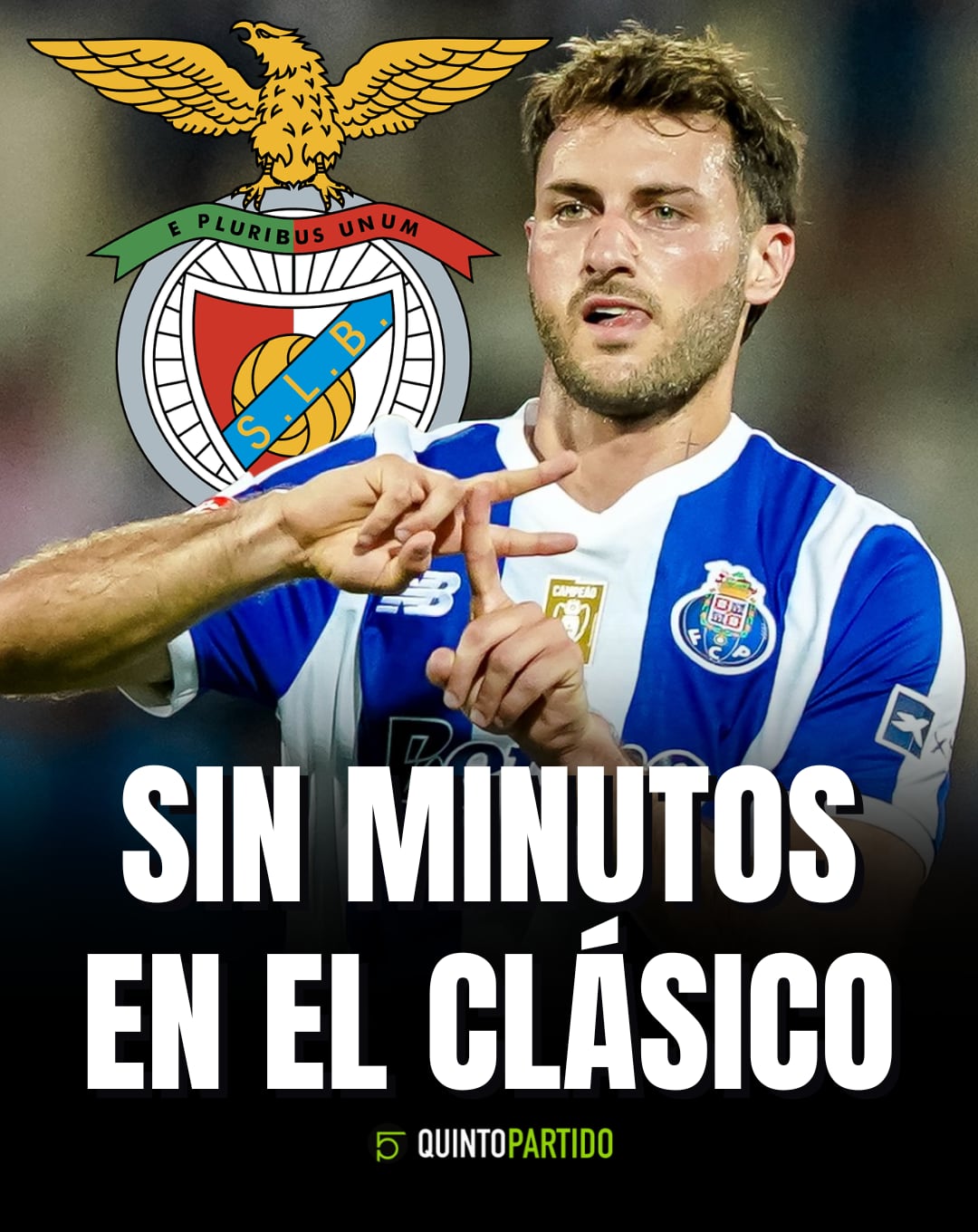 Santiago Giménez se queda sin minutos en el clásico Porto vs Benfica.