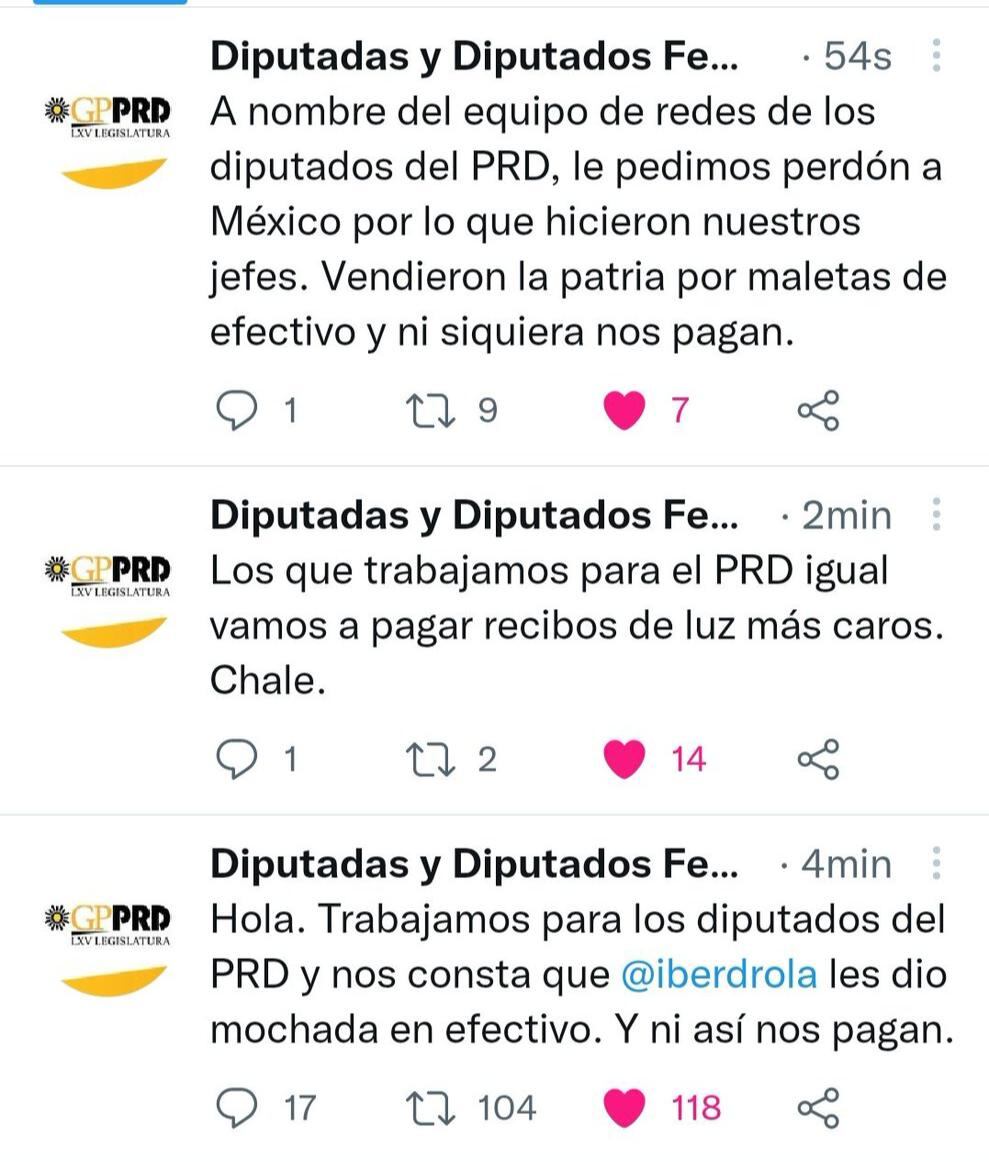 Tuits falsos del PRD