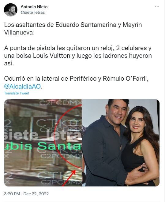 Eduardo Santamarina y Mayrín Villanueva
