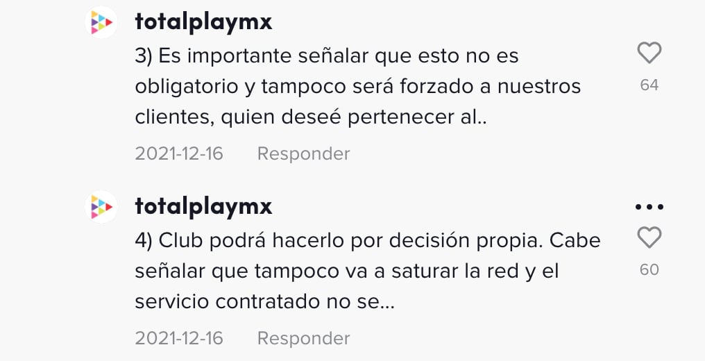 Respuesta de Totalplay al video de TikTok