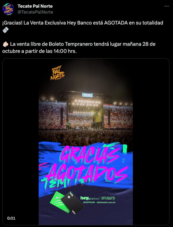 Se agotan los boletos en la preventa de Tecate Pal Norte 2024