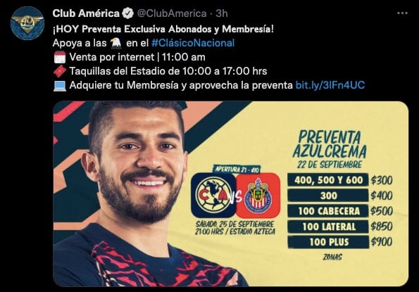 América reveló los precios para el Clásico Nacional vs Chivas