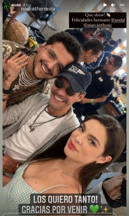 Christian Nodal, Marc Anthony y Nadia Ferreira