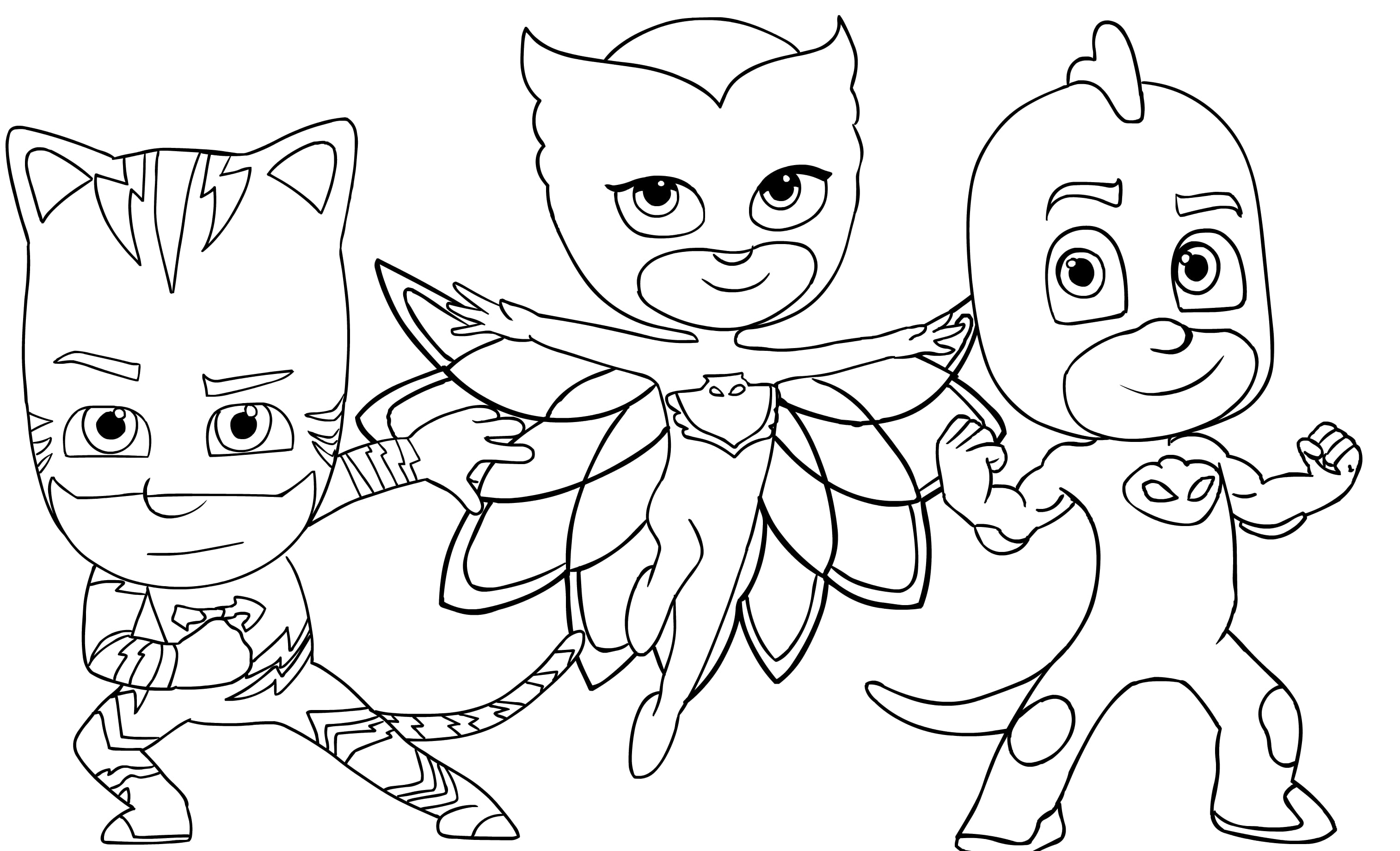PJ Masks: 7 dibujos de los héroes en pijama para colorear