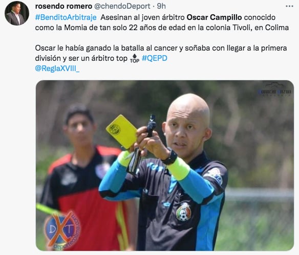 Muere el árbitro Oscar Campillo