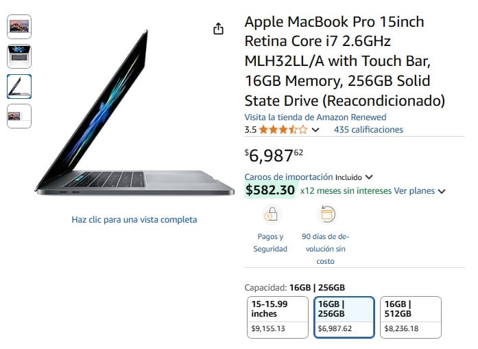 MacBook Pro 15 en Amazon
