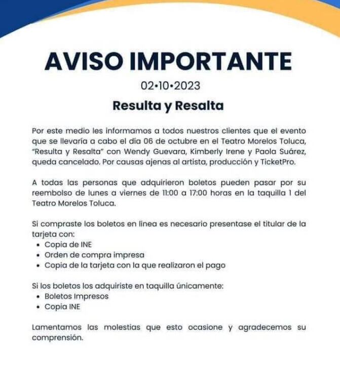 Cancelan show de Las Perdidas