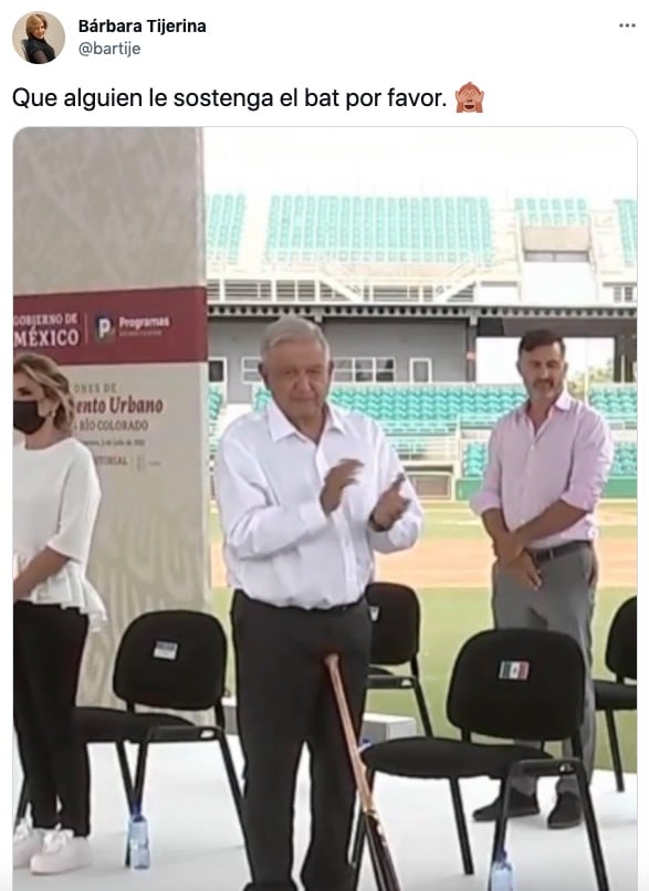 Tuit sobre AMLO y el bat