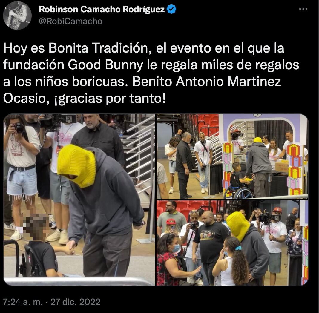 Bad Bunny regala juguetes en Puerto Rico