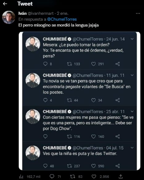 Usuarios responden a crítica de Chumel Torres