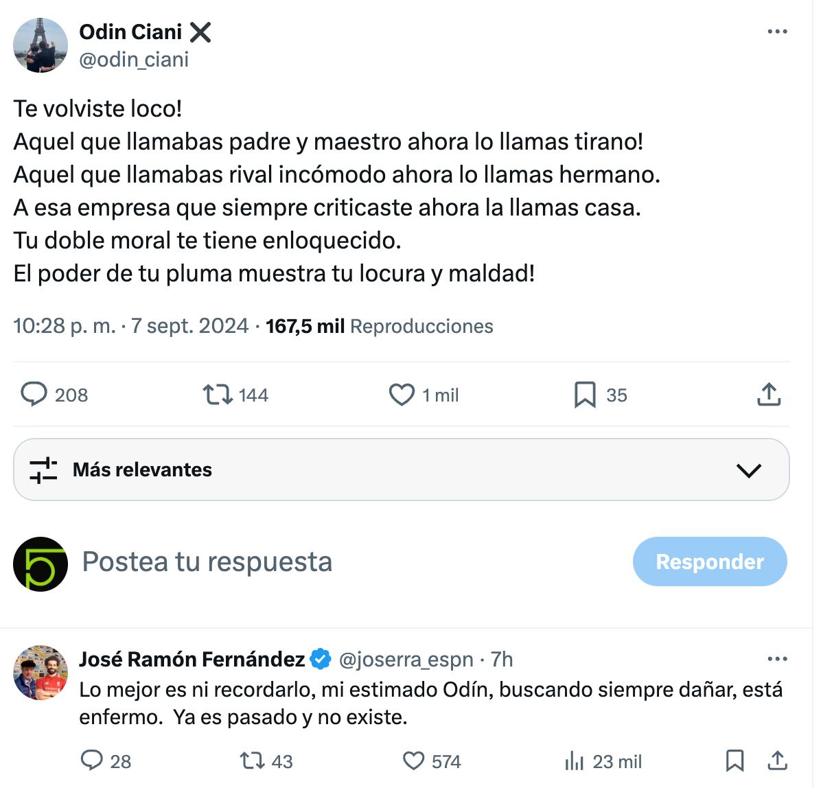 José Ramón Fernández llama “enfermo” a David Faitelson