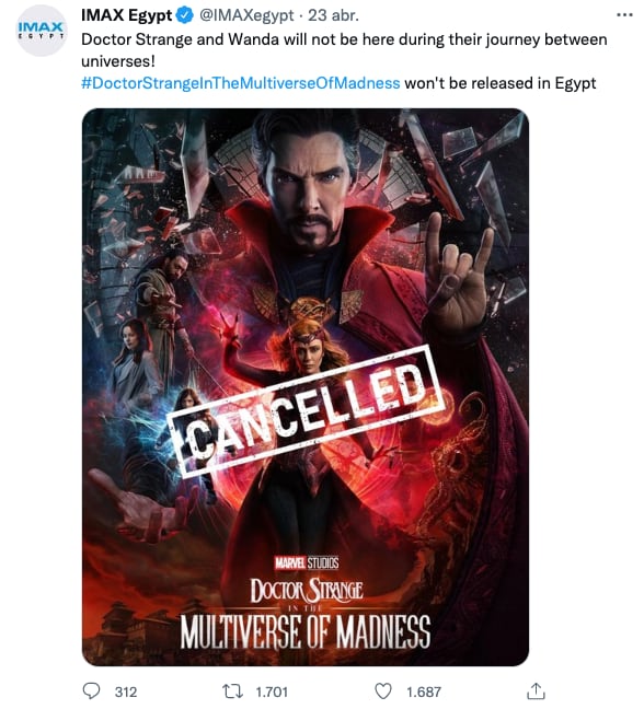 Cancelan ‘Doctor Strange in The Multiverse of Madness’