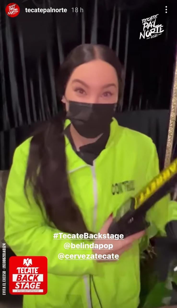Belinda se disfrazó de guardia de seguridad en el Tecate Pa’l Norte