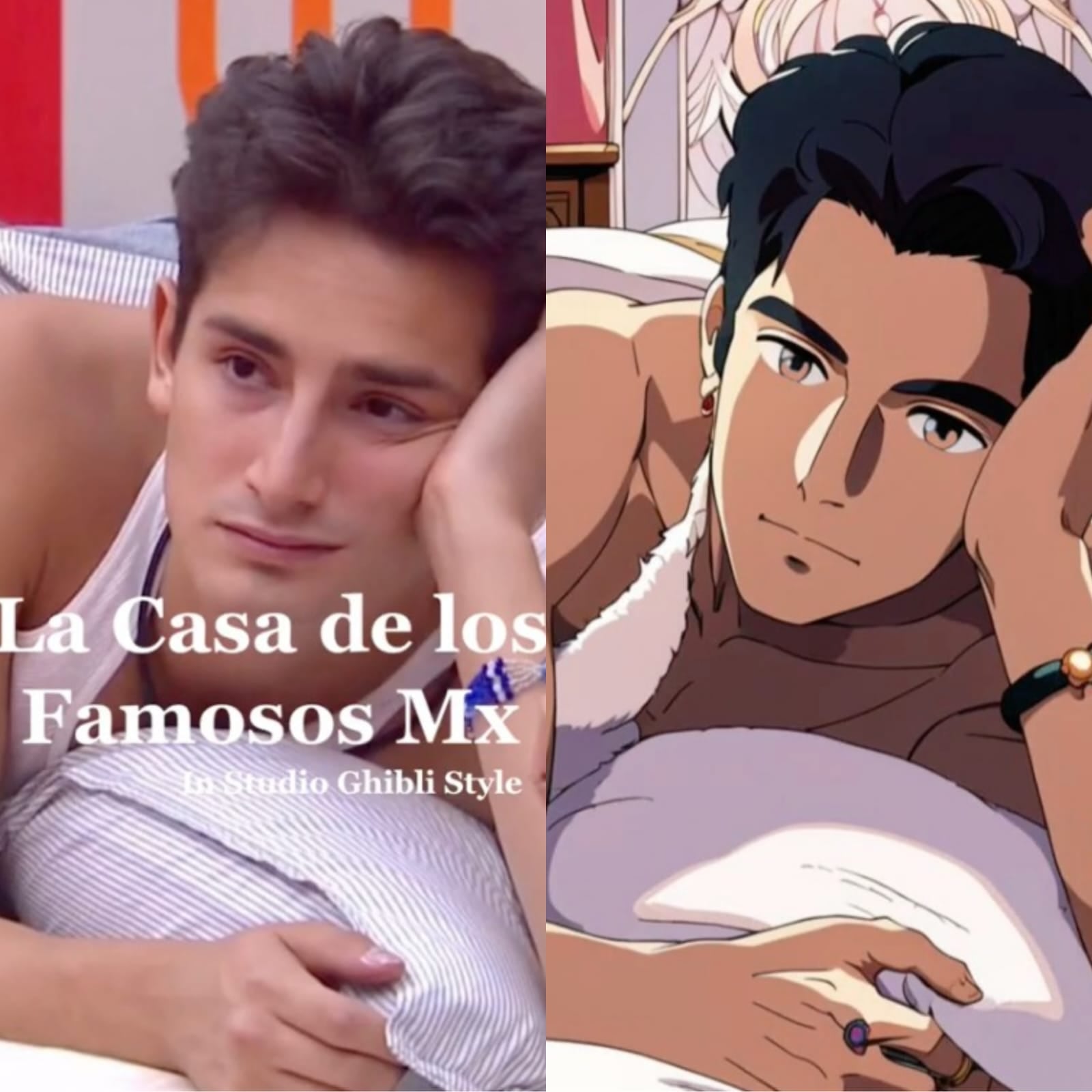 Emilio Osorio de La Casa de los Famosos México dibujado con inteligencia artificial al estilo Studio Ghibli