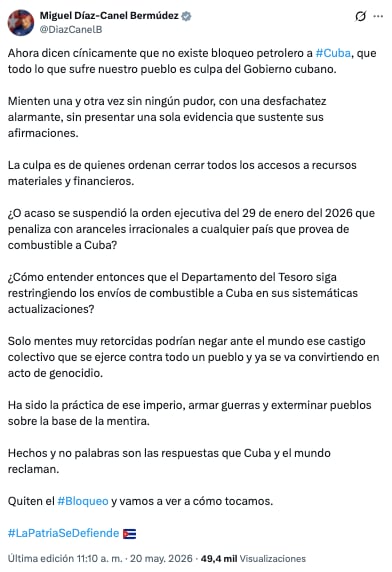 Presidente de Cuba desmiente a Estados Unidos