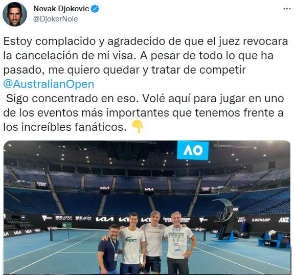 Novak Djokovic tras ser su audiencia