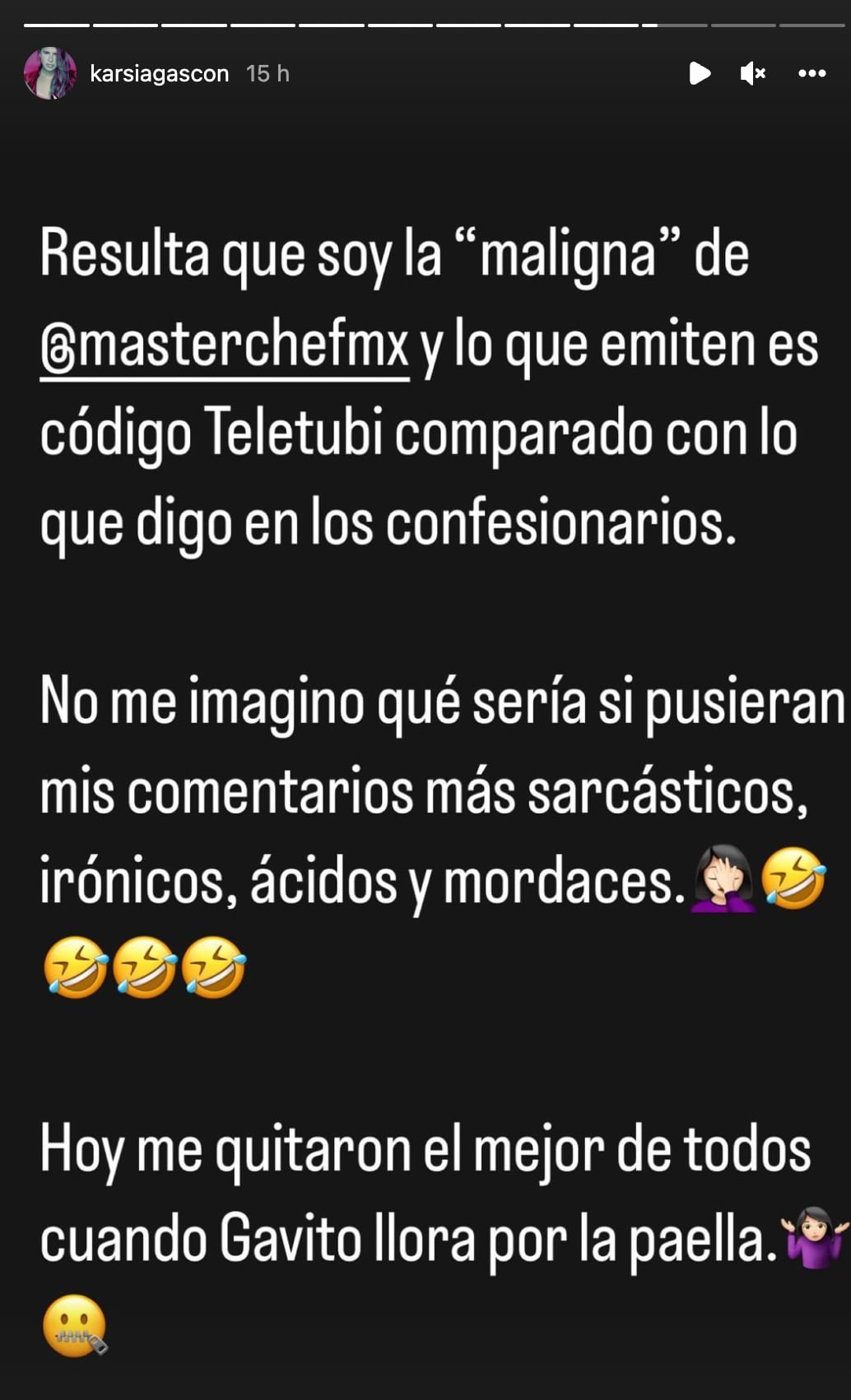 Karla Sofía Gascón dice que no es la 'maligna' de MC