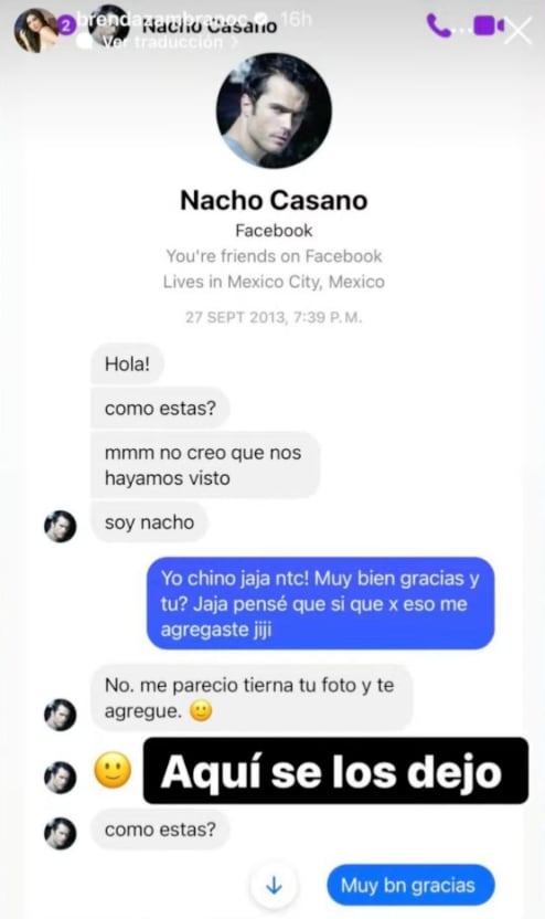 Chat entre Brenda Zambrano y Nacho Casano