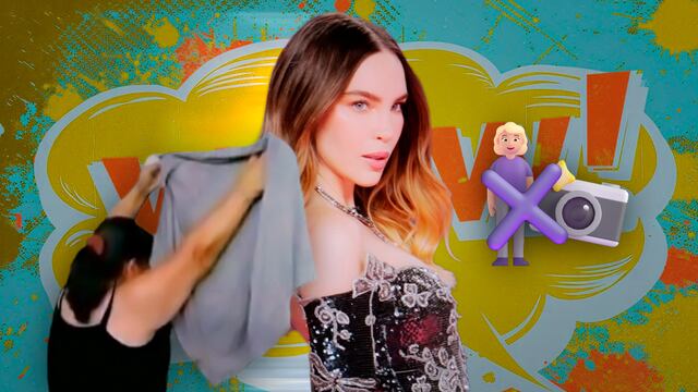 Belinda escapa con una cobija de la prensa.