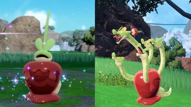 La evolución de Dipplin a Hydrapple en Pokémon Violet y Scarlet: The Indigo Disk