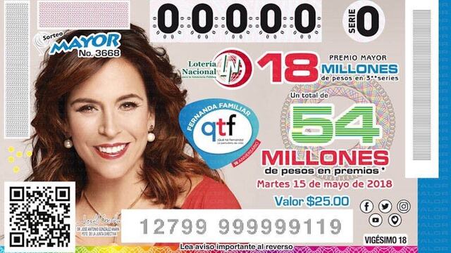 Fernanda Familiar en cachito de lotería.