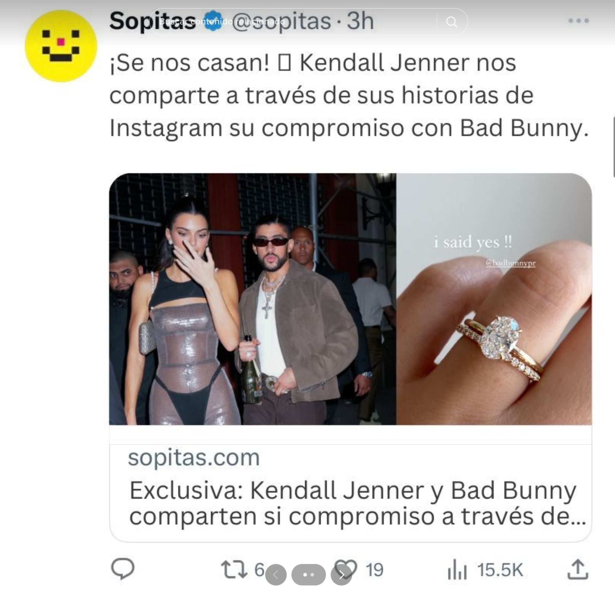 Un video de TikTok se inventó el compromiso entre Bad Bunny y Kendall Jenner