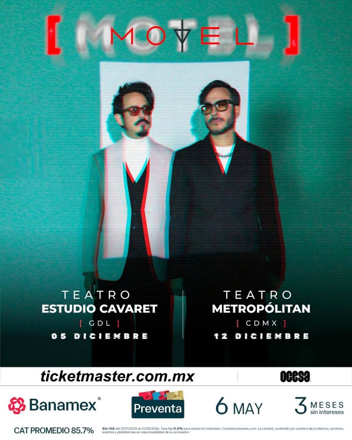 Motel ofrecerá dos conciertos en México este 2026