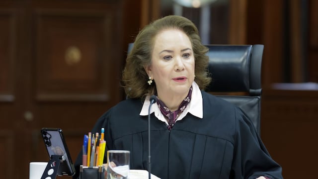 La ministra Yasmín Esquivel Mossa, durante la sesión de la Suprema Corte de Justicia de la Nación (SCJN)