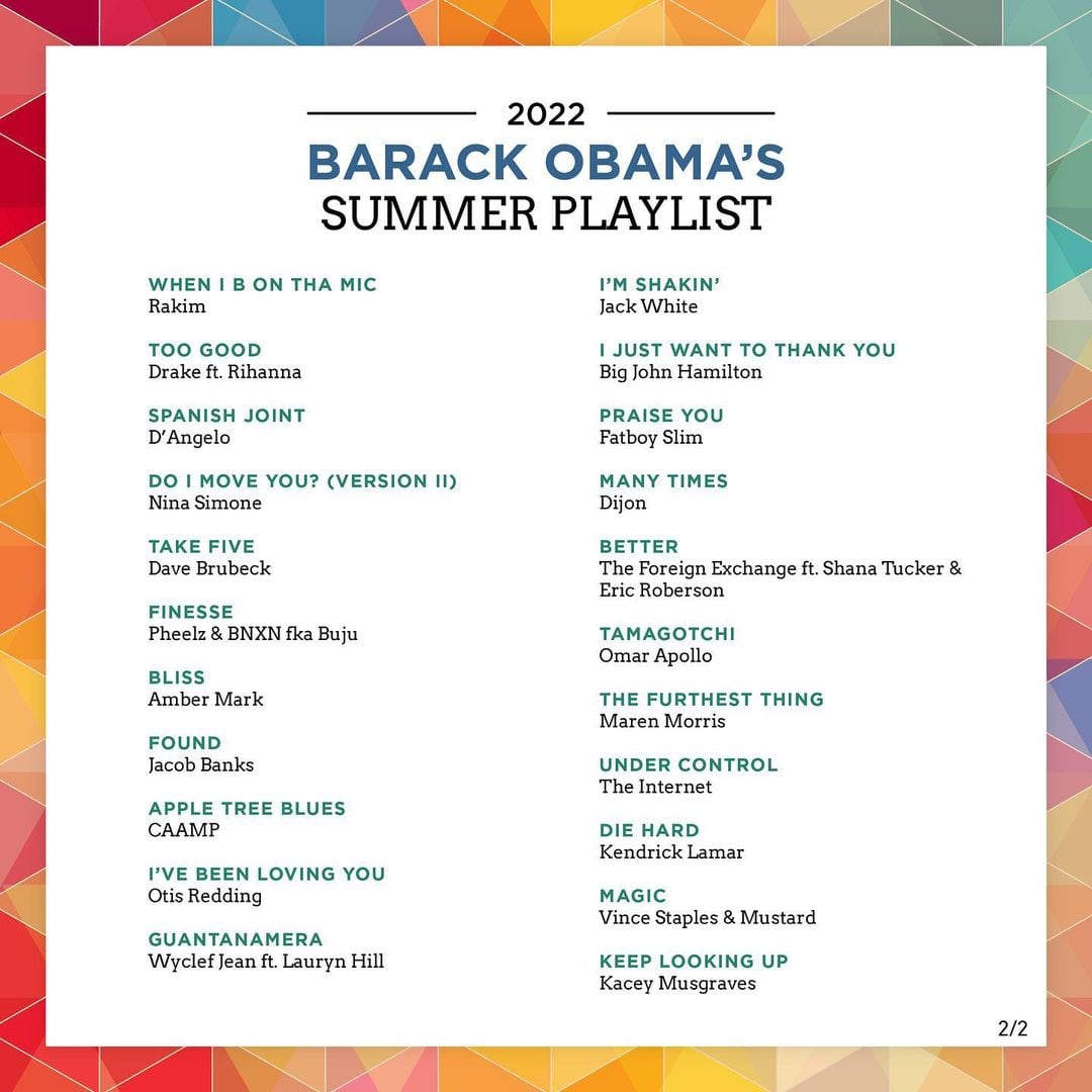 Barack Obama comparte su playlist para el verano 2022; Bad Bunny entre sus canciones favoritas