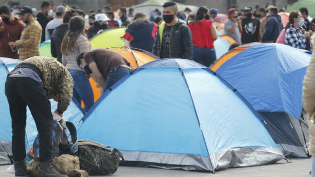 Plantón en el Zócalo.
