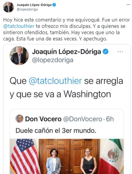 Disculpa de López-Dóriga