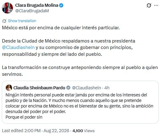 Morena respalda a Sheinbaum tras regreso de Rocha Moya y llama a priorizar al pueblo