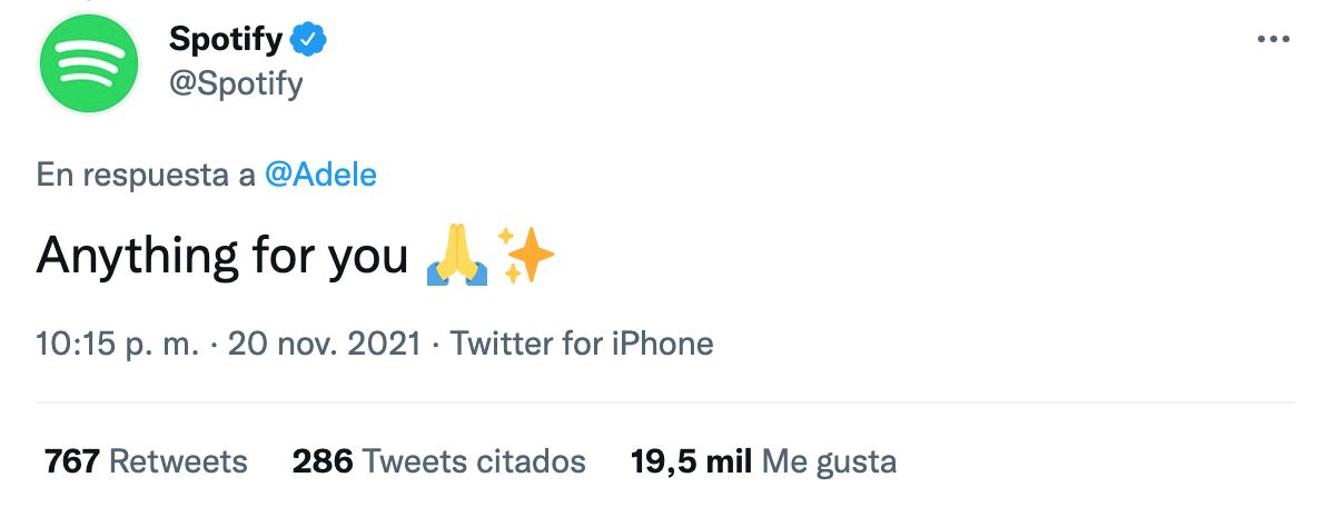 Adele pide quitar modo aleatorio a Spotify