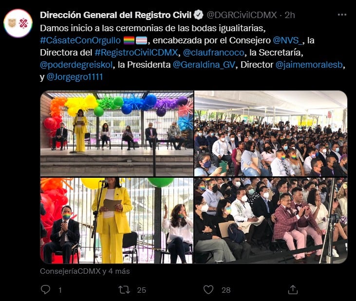 CDMX celebra Día del Orgullo con boda masiva LGBT
