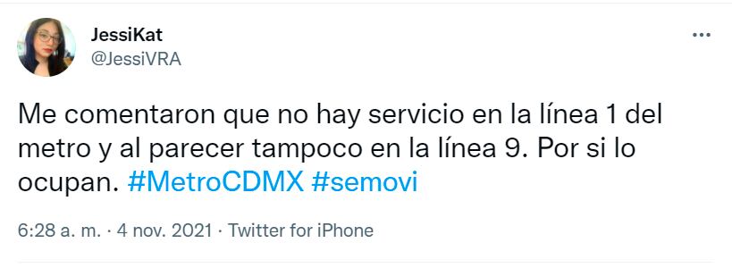 Usuarios reportan fallas del Metro CDXM/ Twitter