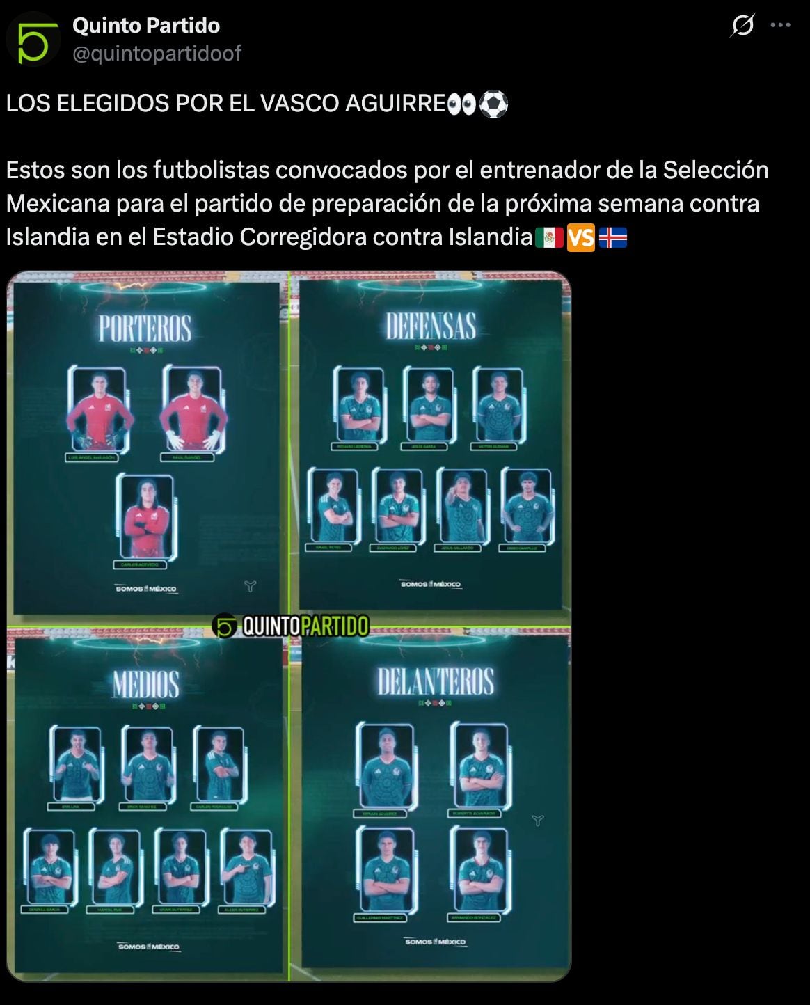 Convocatoria Selección Mexicana: Lista de jugadores para partido ante Islandia.