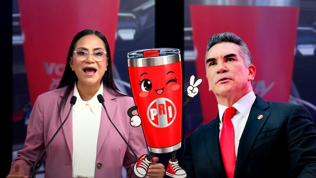 Ariadna Montiel y Alejandro Moreno se disputan un termo del PRI