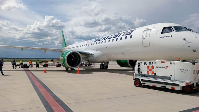 Aeronave EMBRAER E-195E2, que pasará a formar parte de la flotilla de la aerolínea Mexicana de Aviación