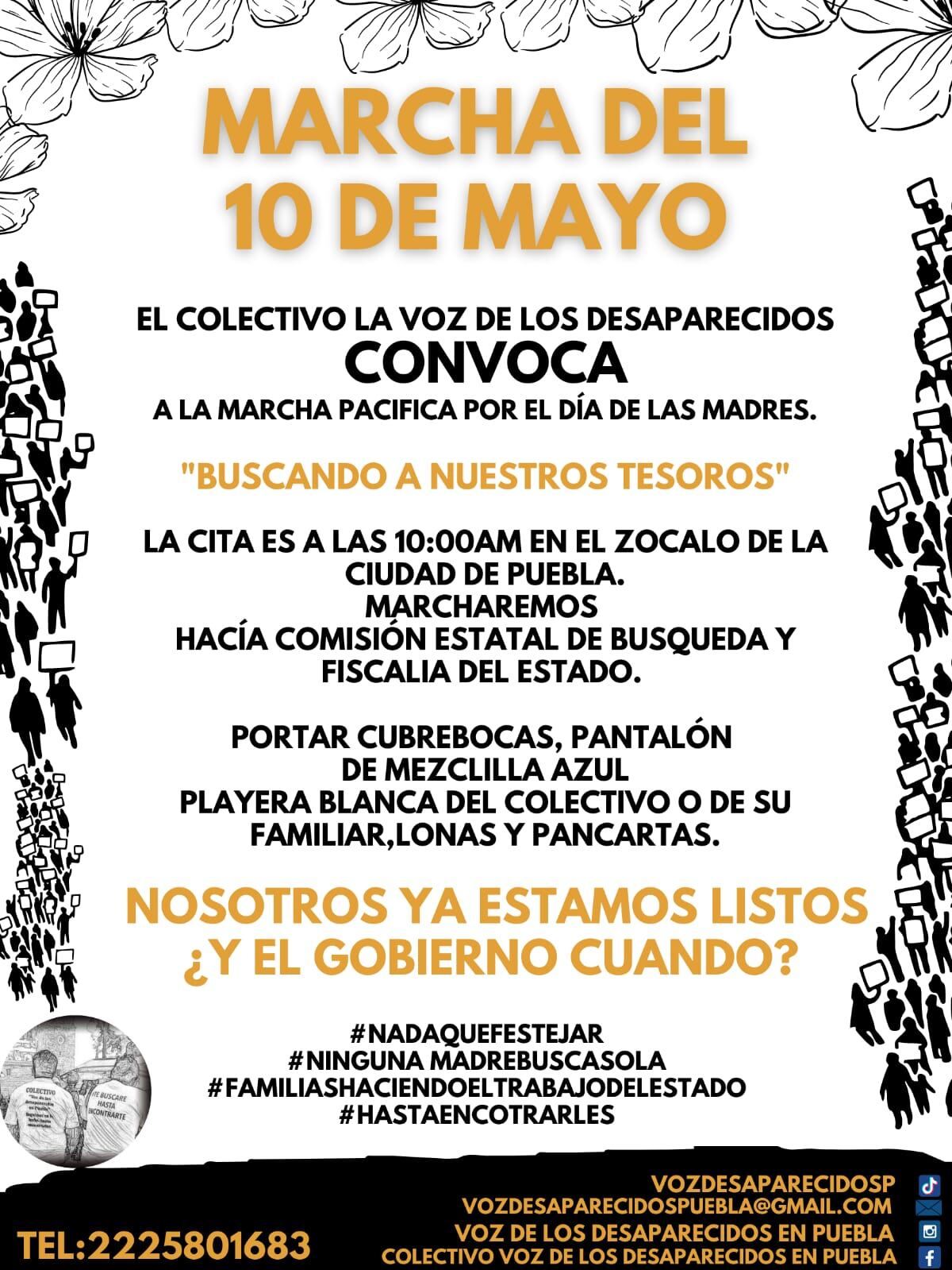 Marcha del Día de las Madres en Puebla