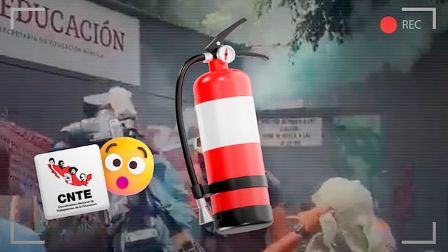 El momento en que la CNTE intenta entrar a la SEP y la repelen con extintores