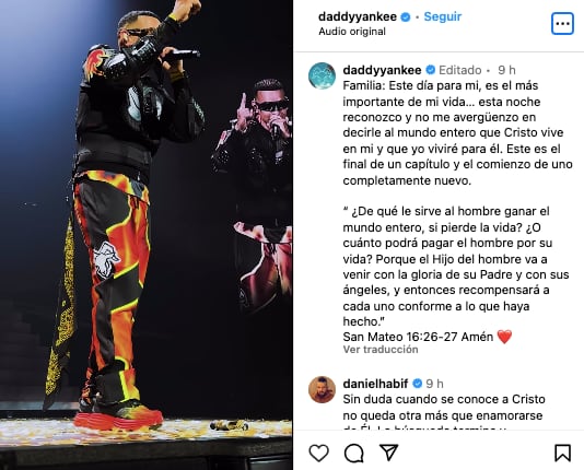 Daddy Yankee se entrega a Cristo