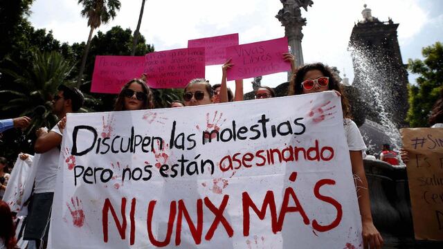 Protesta contra los feminicidios en México.