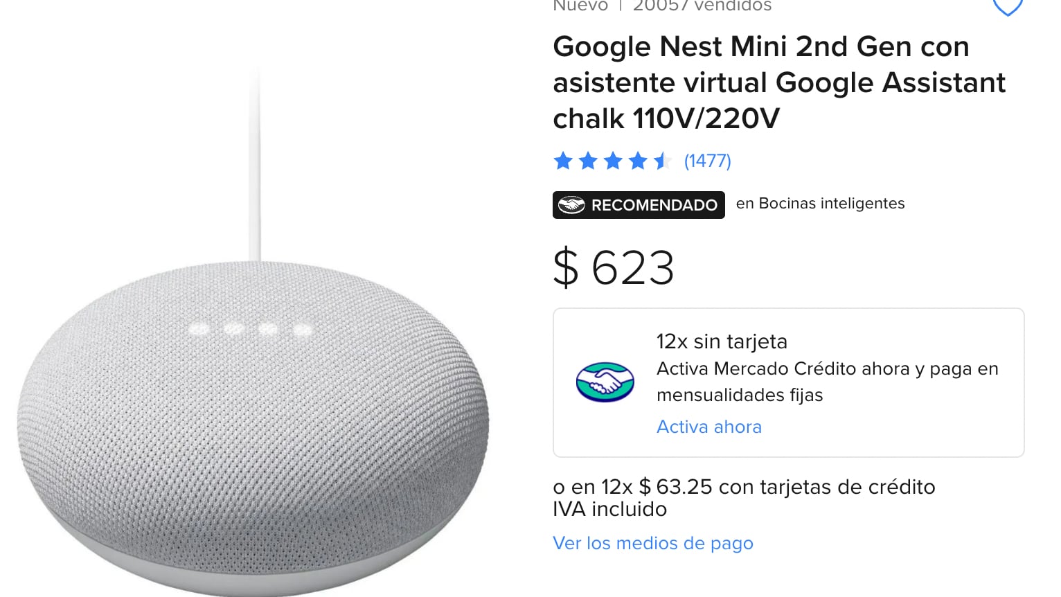 Google Nest Mini 2 precio